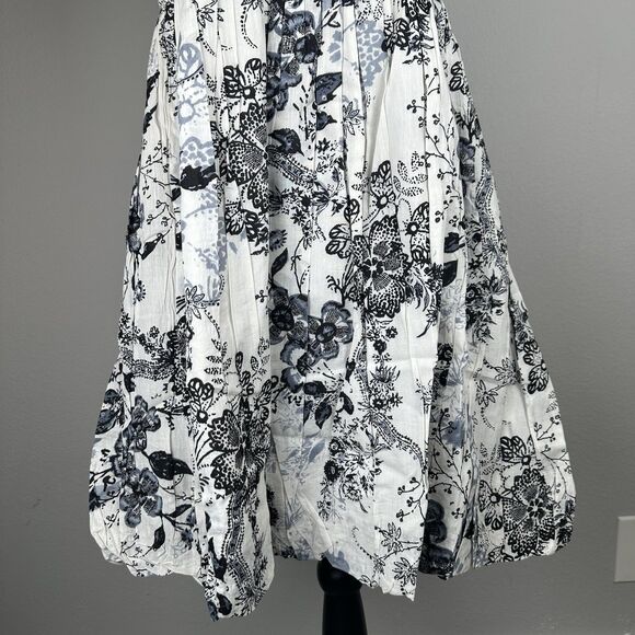 Chaudry Babydoll Mini Dress Size Medium Sequin Pleated Bubble Hem Cottage Boho - Picture 4 of 14